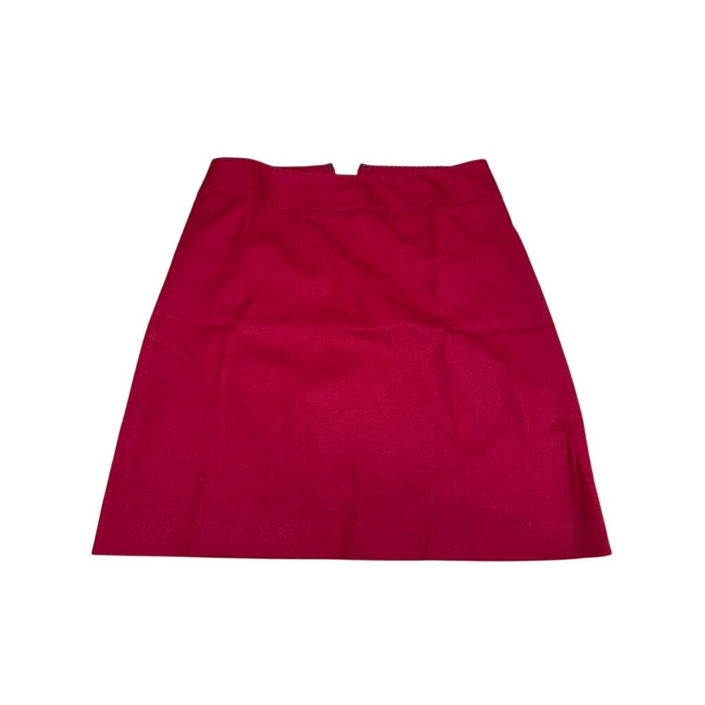 "Talbots" Women's Wool Red Skirt SZ 4 Zip back‎ Midi  Romance Valentine Office
